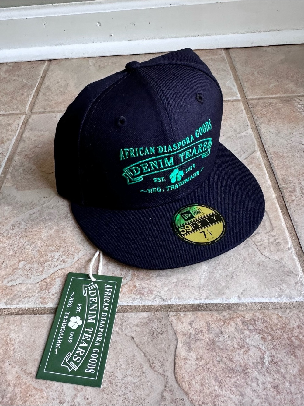 DENIM TEARS x New Era ADG African Black Fitted Cap Hat 59Fifty Sz 7 1/4